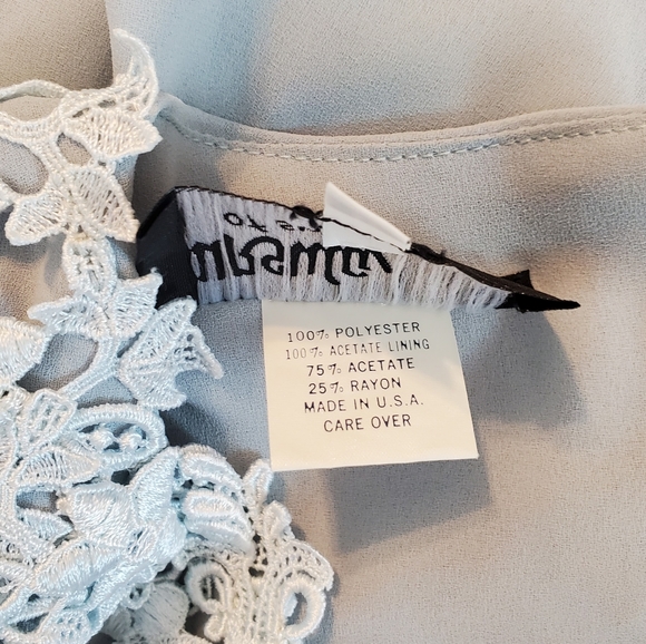 Ursula of Switzerland | 8P | blue chiffon long sleeve blouson gown | Vtg - Picture 14 of 14